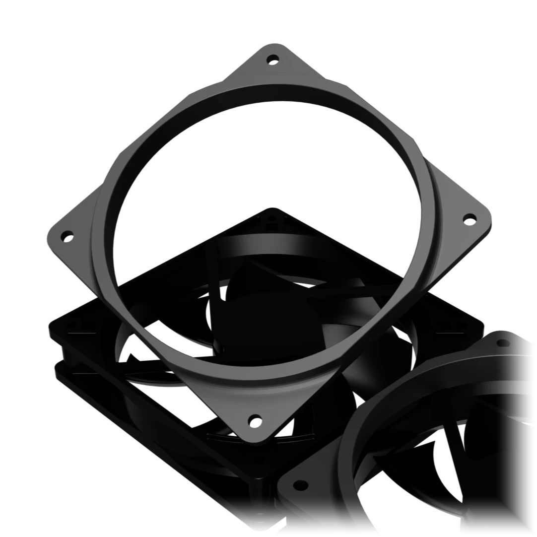 The stacked fan-duct frames that channel air out through the panels